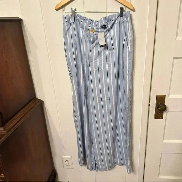 Rae Mode Blue Striped Wide-Leg Pants size 1x - Picture 1 of 4